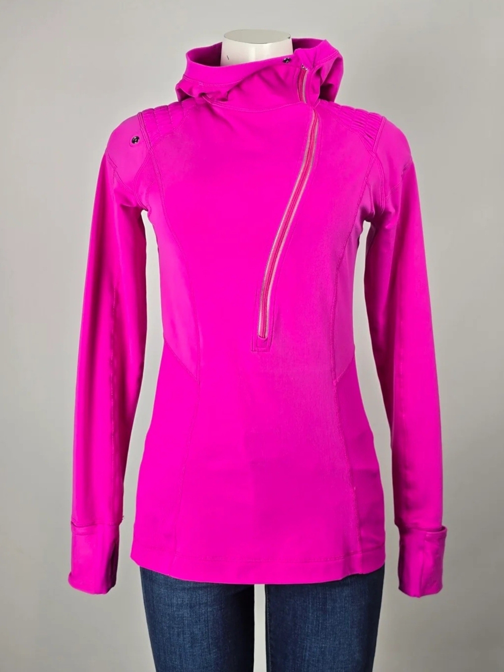 Lululemon Run For It Hot Pink Half-Zip Hoodie - Size 4